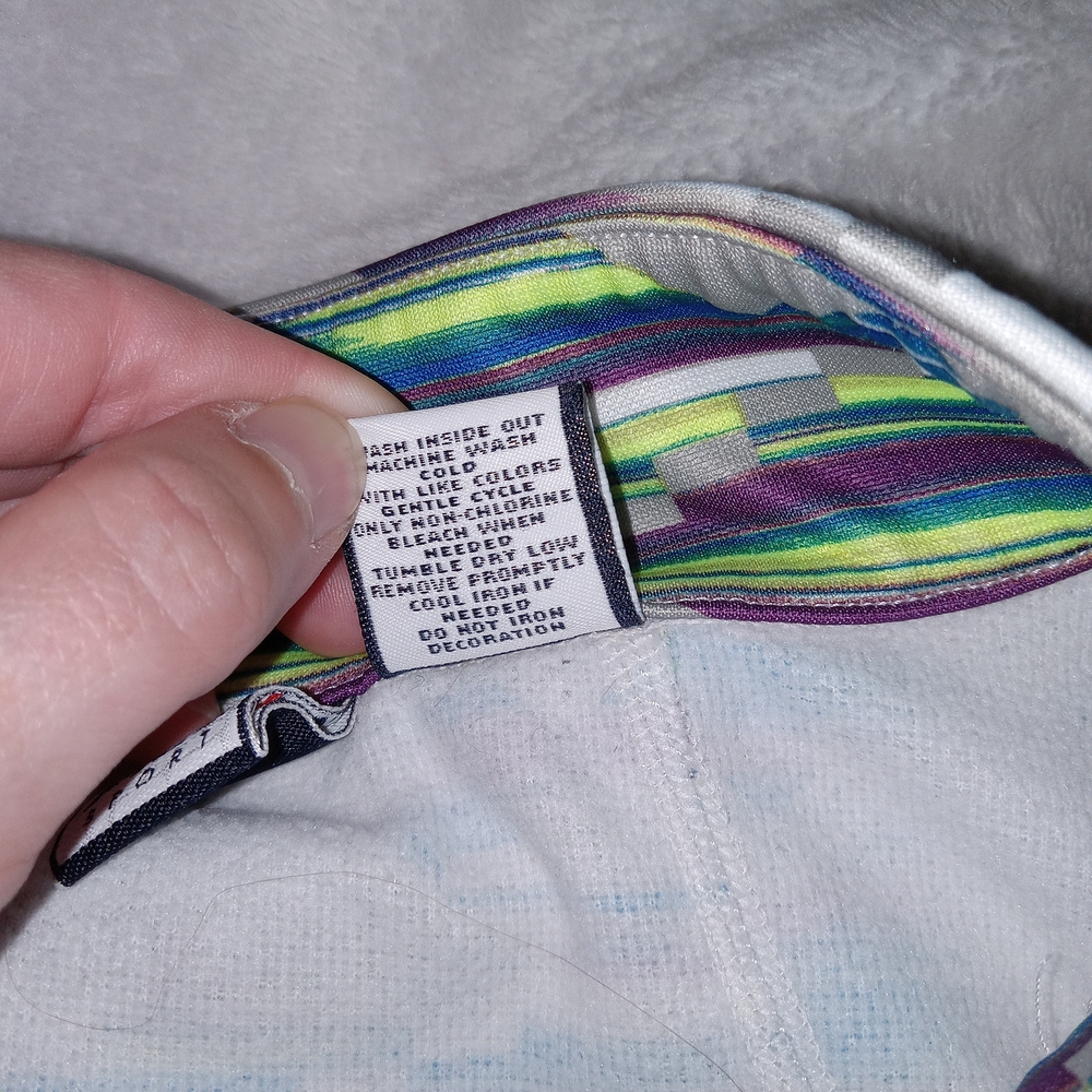 FILA Quarter Zip Pullover Geometric Neon Colors Fleece Lined Womens Size Large - Picture 14 of 15